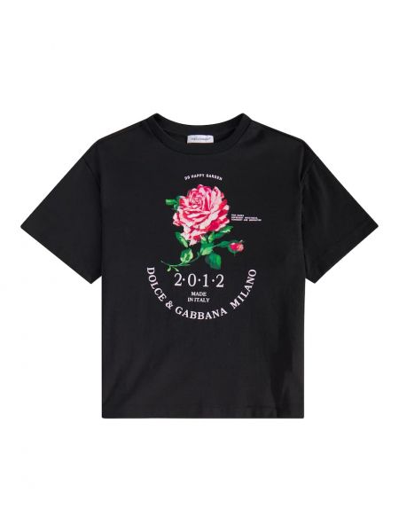 Jersey bomull t-skjorte for jenter Dolce&gabbana Kids svart