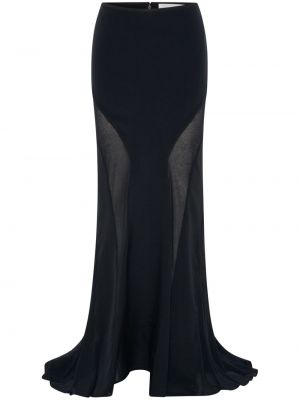 Bavlněné hedvábné rozšířená sukně na zip Dion Lee - černá