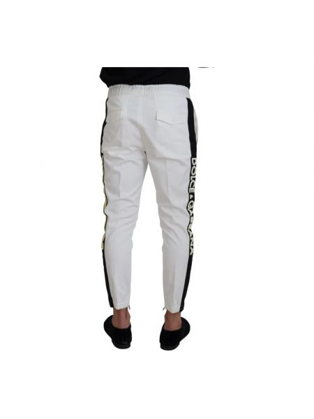 Pantalones de chándal de algodón Dolce & Gabbana blanco