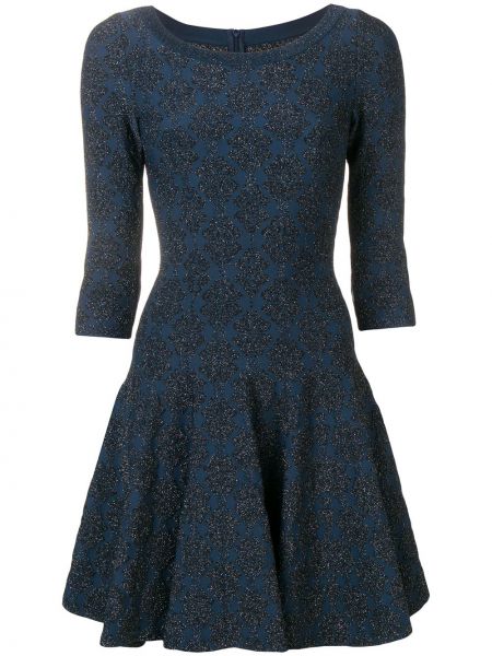 Viskózové přiléhavé rozšířené šaty na zip Alaïa Pre-owned - černá