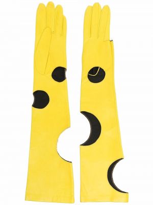 Rękawiczki skórzane Manokhi żółte