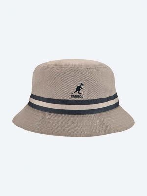 Pruhovaný bavlněný klobouk Kangol šedý