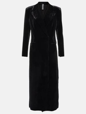 Palton de catifea Norma Kamali negru
