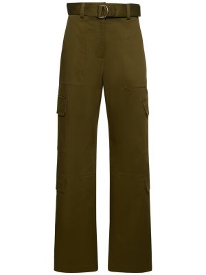 Pantalon cargo avec noeuds en laine en coton Msgm vert