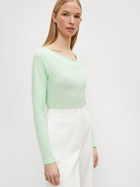 Блузка с длинным рукавом Comma зеленая