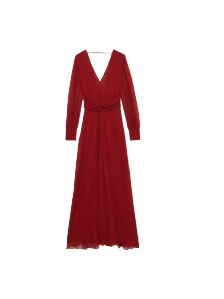 Sukienka długa szyfonowa Patrizia Pepe czerwona