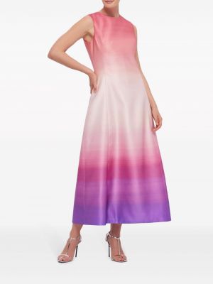 Midi šaty s potiskem s přechodem barev Leo Lin růžové
