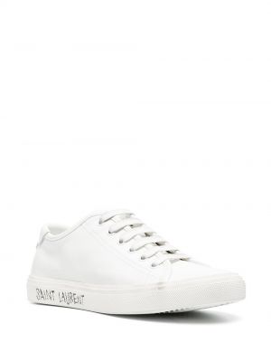Spitzen schnür sneaker mit print Saint Laurent weiß