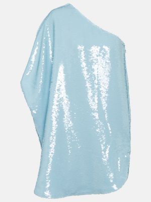 Mini robe à paillettes asymétrique The Frankie Shop bleu