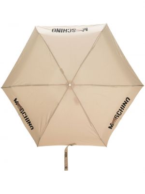 Чадър с принт Moschino бежово
