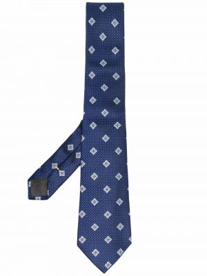 Corbata de seda de tejido jacquard Canali azul