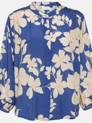 Žametna bluza iz rebrastega žameta s cvetličnim vzorcem Velvet