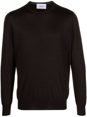 Кашмирен пуловер с кръгло деколте D4.0 кафяво