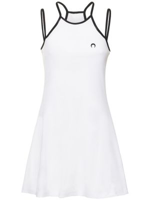 Памучна мини рокля Marine Serre бяло
