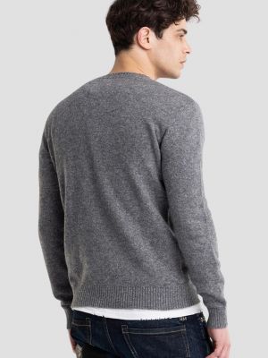 Шерстяной пуловер Replay серый