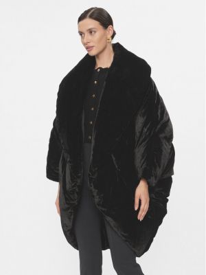 Černá oversized bunda Elisabetta Franchi