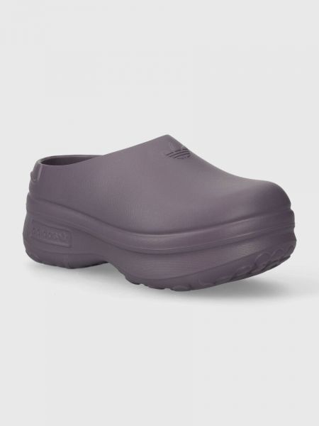 Pantofle na platformě Adidas Originals fialové