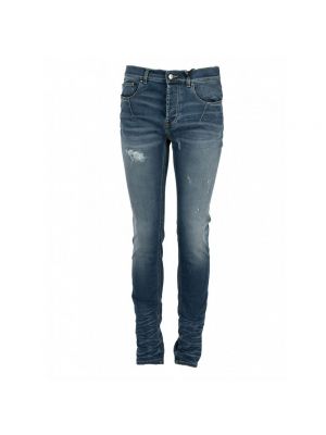 Jeansy skinny dopasowane Les Hommes niebieskie