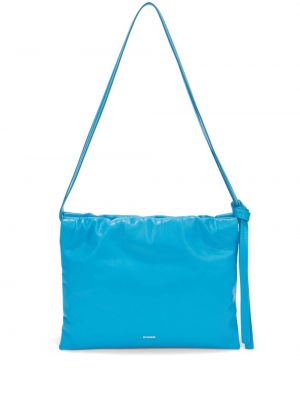 Usnjena torbica za čez ramo Jil Sander modra