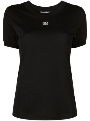 T-krekls ar kristāliem Dolce & Gabbana melns