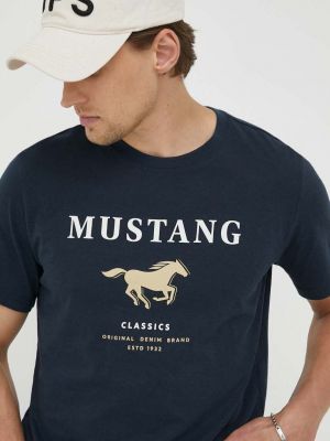 Bavlněné tričko s potiskem Mustang
