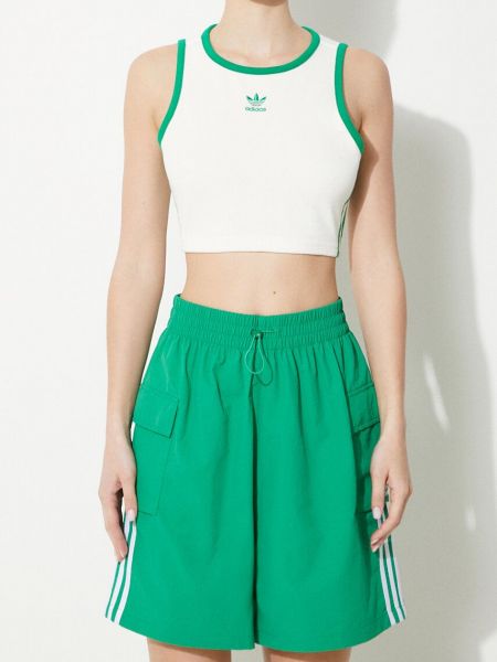 Pantaloni cargo cu talie înaltă Adidas Originals verde
