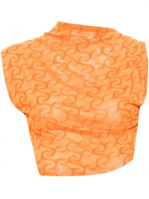 Top court à imprimé Jade Cropper orange