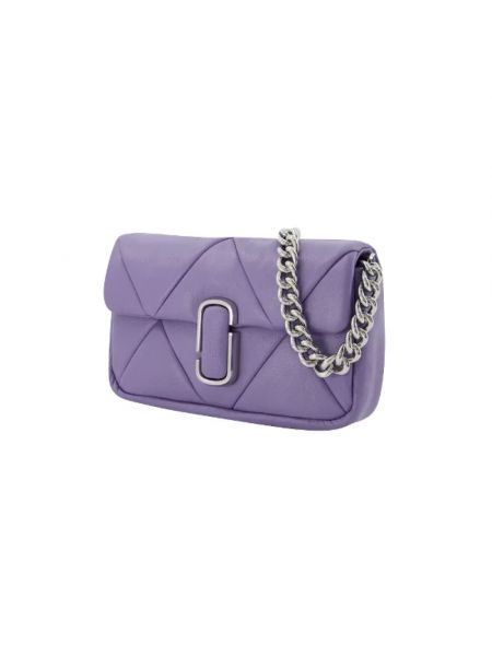 Bolsa de hombro de cuero Marc Jacobs violeta