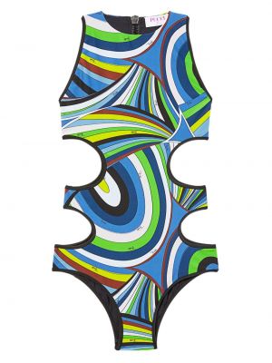Raštuotas maudymosi kostiumėlis Pucci mėlyna