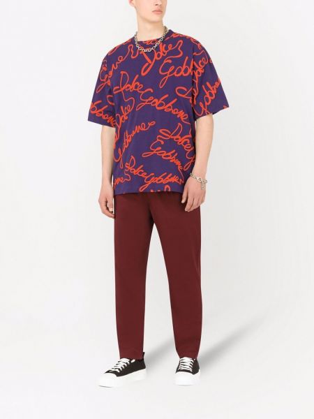 Pantalones de chándal con flecos Dolce & Gabbana rojo