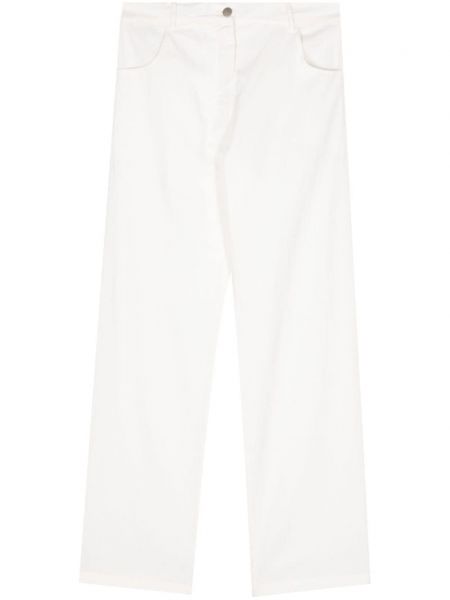 Βαμβακερό παντελόνι με ίσιο πόδι Gimaguas λευκό