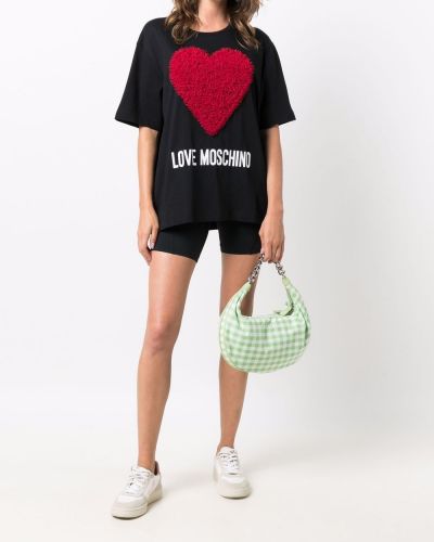 Camiseta con apliques Love Moschino negro