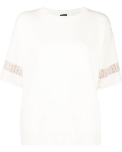 T-shirt en tricot avec manches courtes Lorena Antoniazzi blanc
