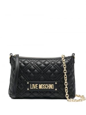 Lær kjedeposer Love Moschino svart