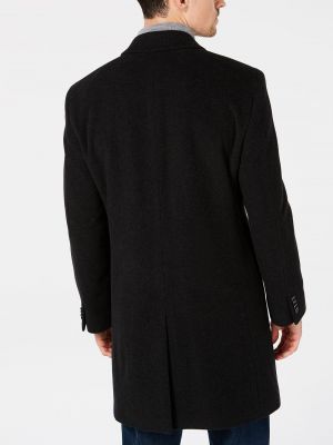 Однотонное кашемировое шерстяное пальто Nautica черное