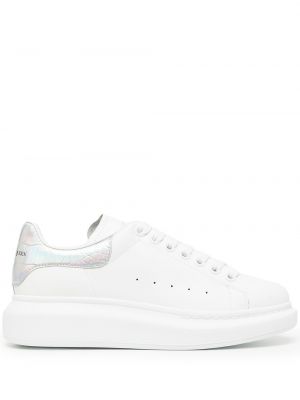 Blonder plattform snøring sneakers Alexander Mcqueen hvit