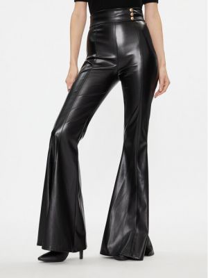 Černé kožené kalhoty Elisabetta Franchi