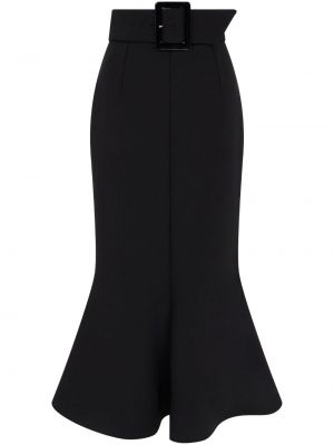Midi sukně s vysokým pasem z polyesteru s přezkou Christopher Kane - černá