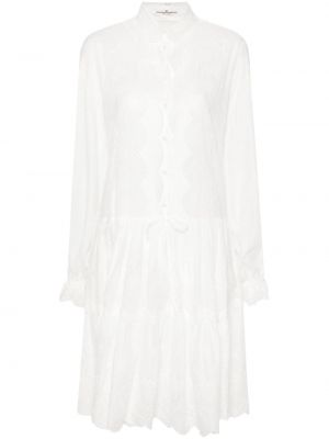 Haftowana sukienka mini w kwiatki Ermanno Scervino biała