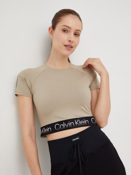 Majica Calvin Klein Performance bež