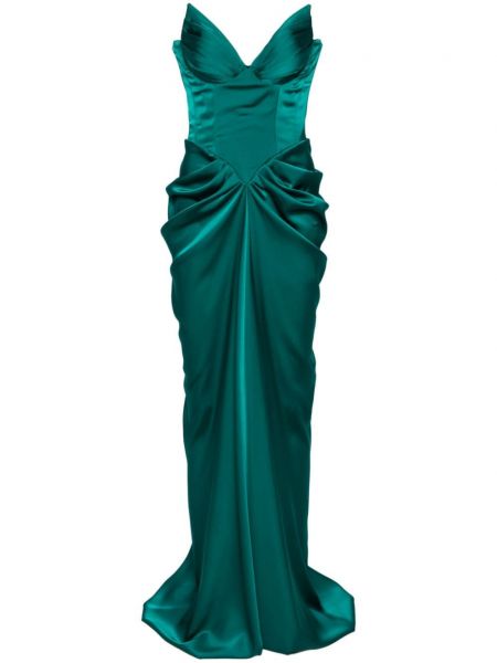 Сатенена вечерна рокля Ana Radu зелено