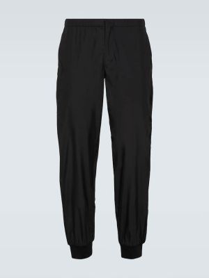 Копринени спортни панталони Prada черно