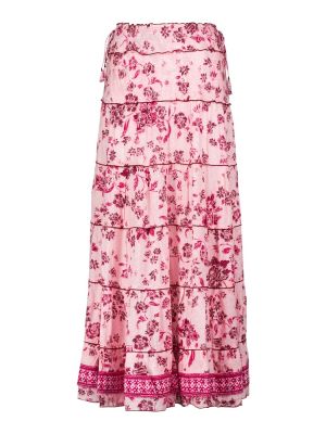 Růžové maxi sukně Poupette St Barth