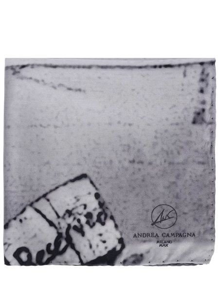 Шелковый платок Andrea Campagna серый