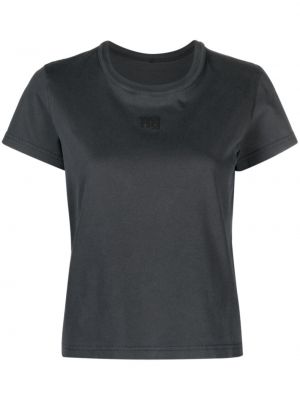 T-shirt di cotone con stampa Alexander Wang grigio