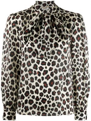 Blusa con estampado leopardo Saint Laurent
