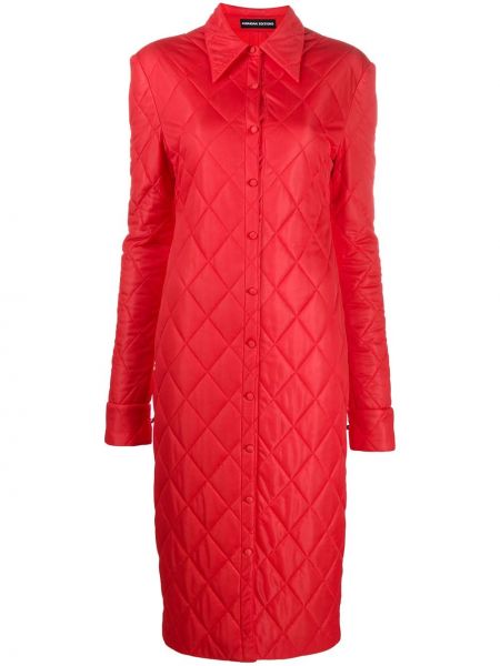 Sukienka midi slim fit klasyczna z długim rękawem Kwaidan Editions - czerwony