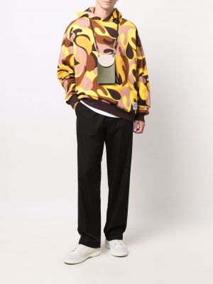 Bluza z kapturem z nadrukiem w abstrakcyjne wzory w kamuflażu Marni żółta