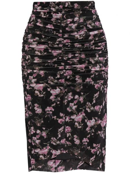 Blomstret pencil skirt Ganni sort