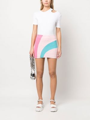 Mini sukně s potiskem s abstraktním vzorem Andersson Bell růžové